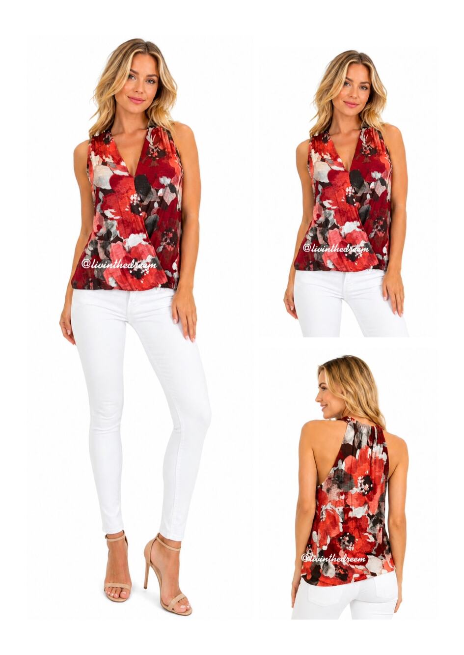 Tommy Bahama Faux Wrap Front Floral Top SZ Small